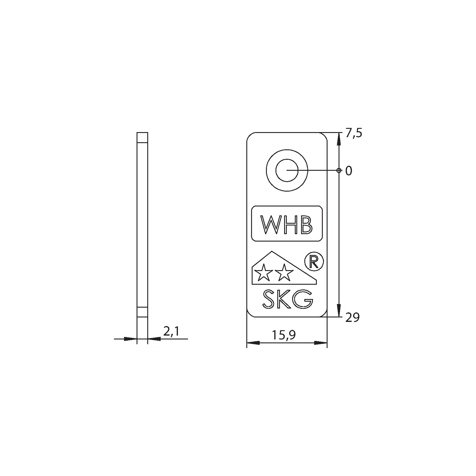 Winkhaus Stulpplatte SKG-2 WHB SL