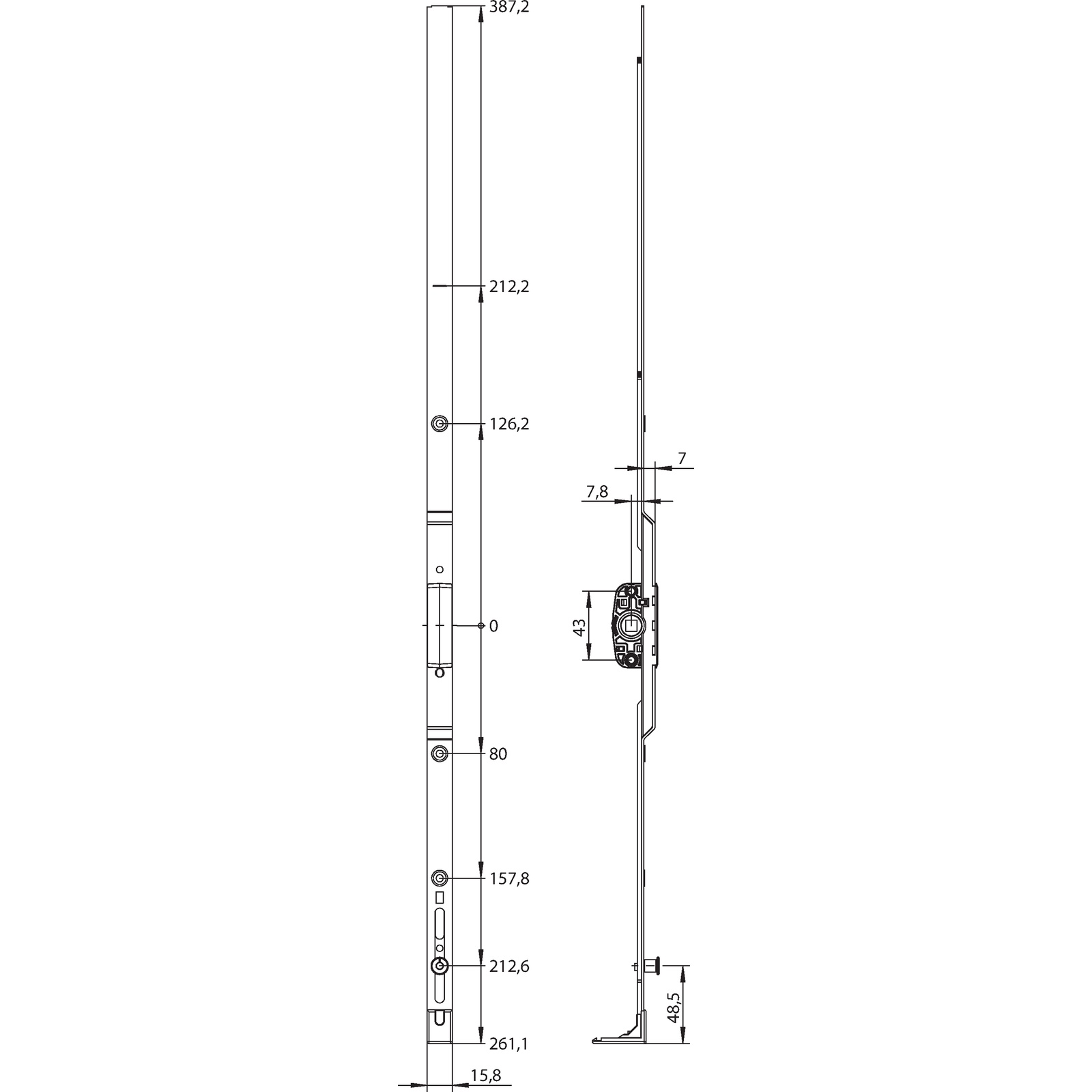 Winkhaus Getriebeschiene GK.U.750.D8,5.PKM
