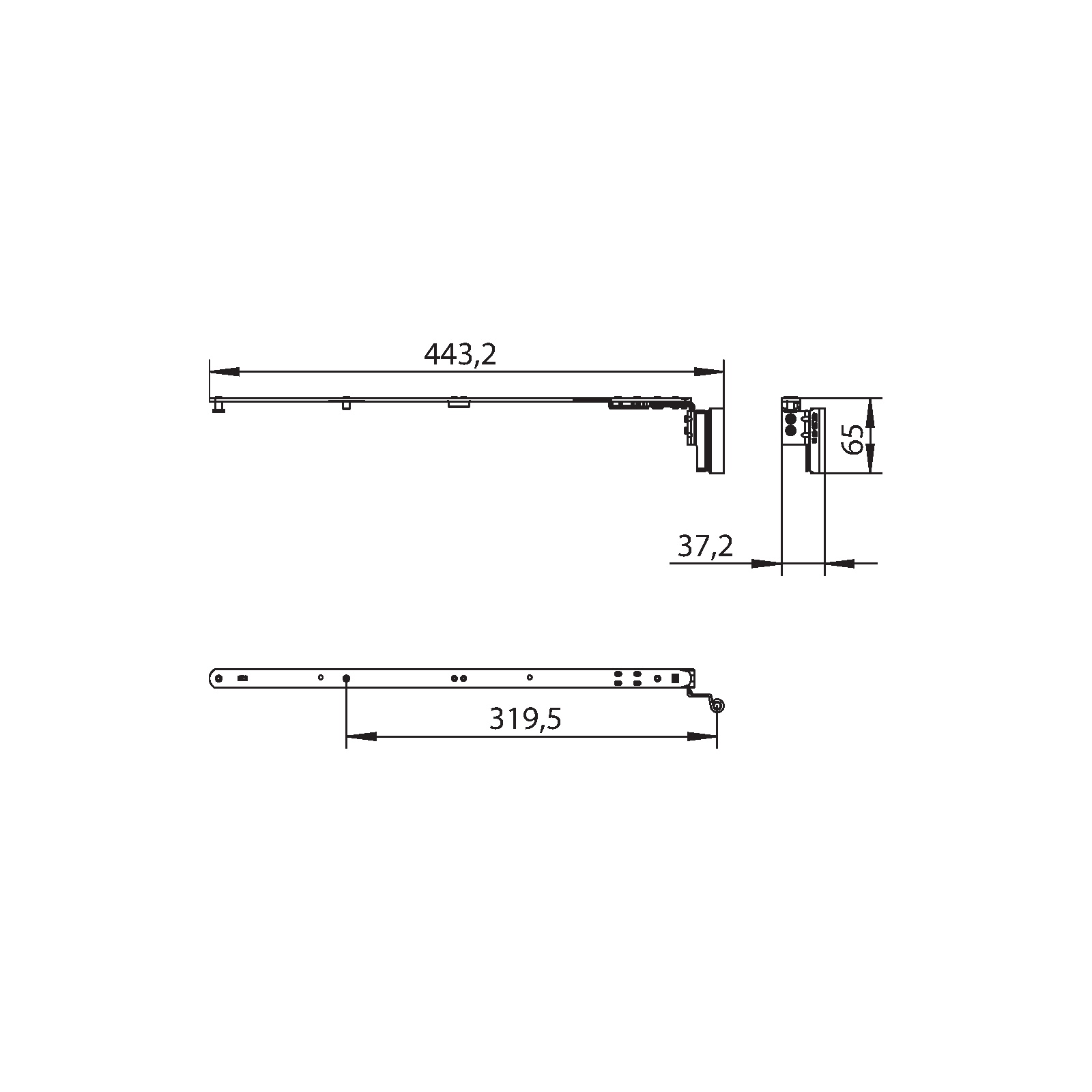 Winkhaus Schere SK2.20-13 rechts in Weiß
