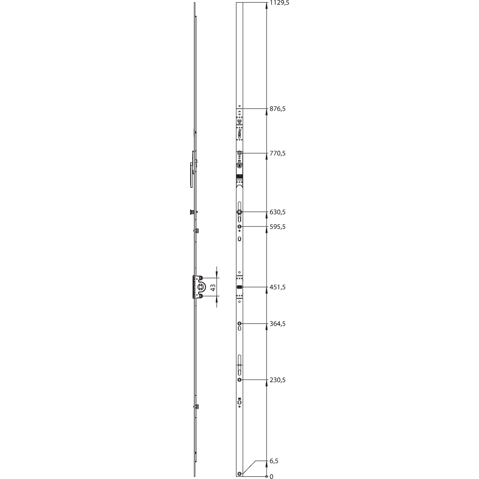 Winkhaus Getriebeschiene GAK.1325-1.DFE