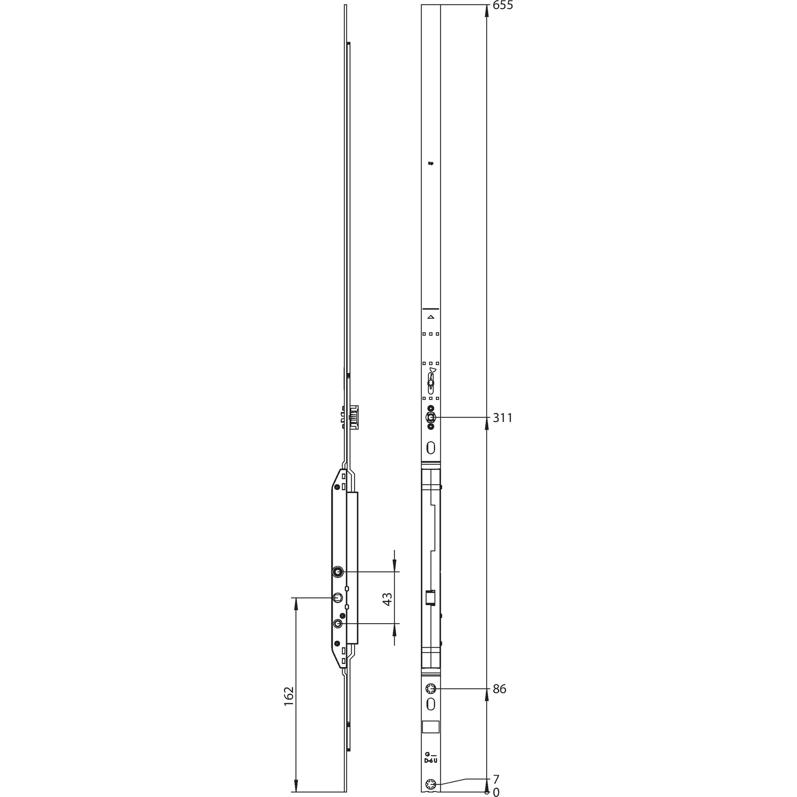 Winkhaus Getriebeschiene GAK.850.D-6