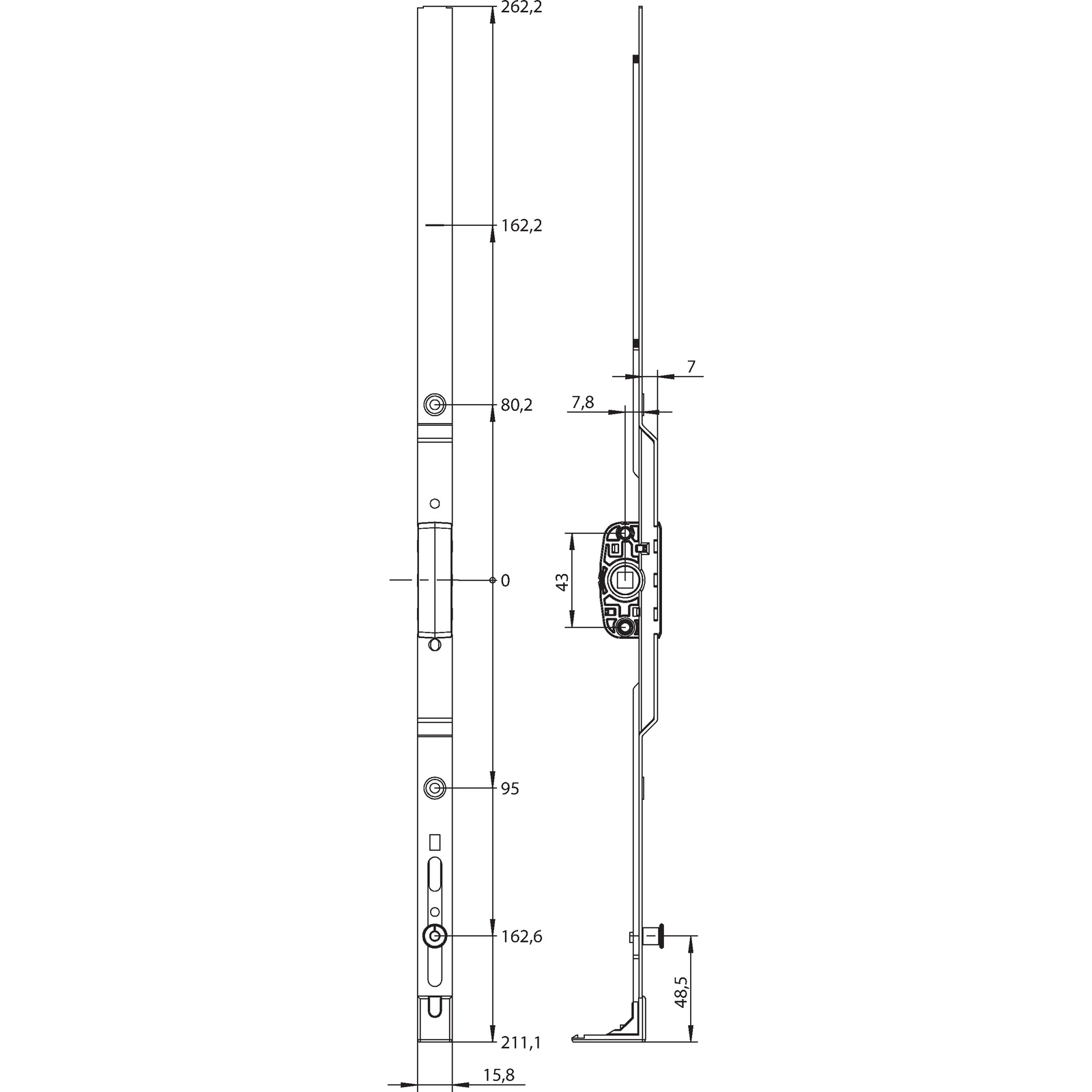 Winkhaus Getriebeschiene GK.U.575.D8,5.PKM