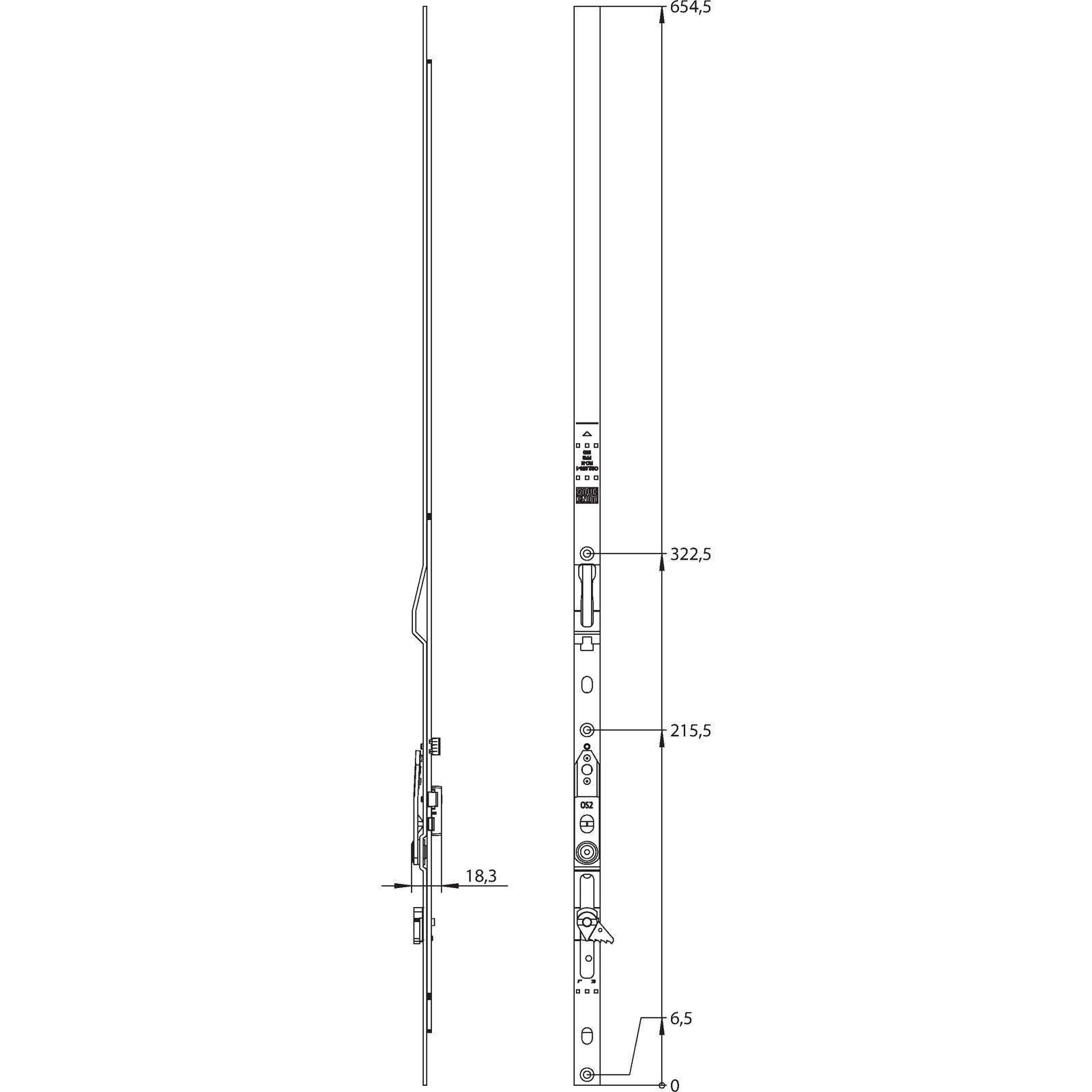 Winkhaus Oberschiene OS2.800.MSL-F.RS