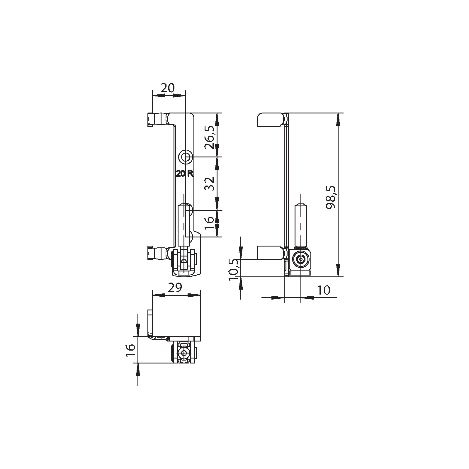 Winkhaus Ecklager EL.HW.PA.20-12.RS.WS