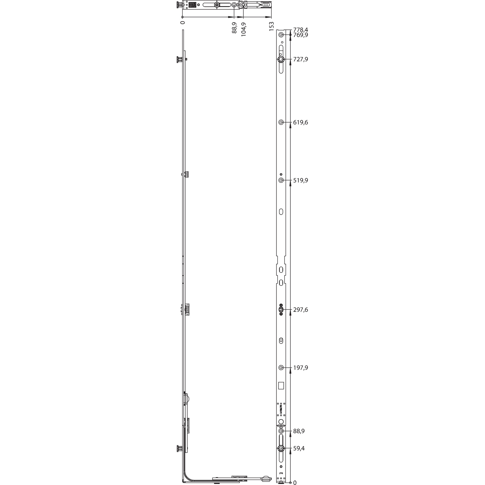 Winkhaus Verriegelung unten E1.F.M.750 1