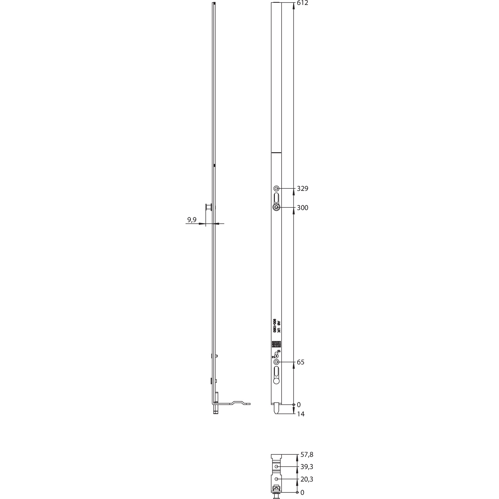Winkhaus Anschlussschiene-UK1325/1-9 SBF SL
