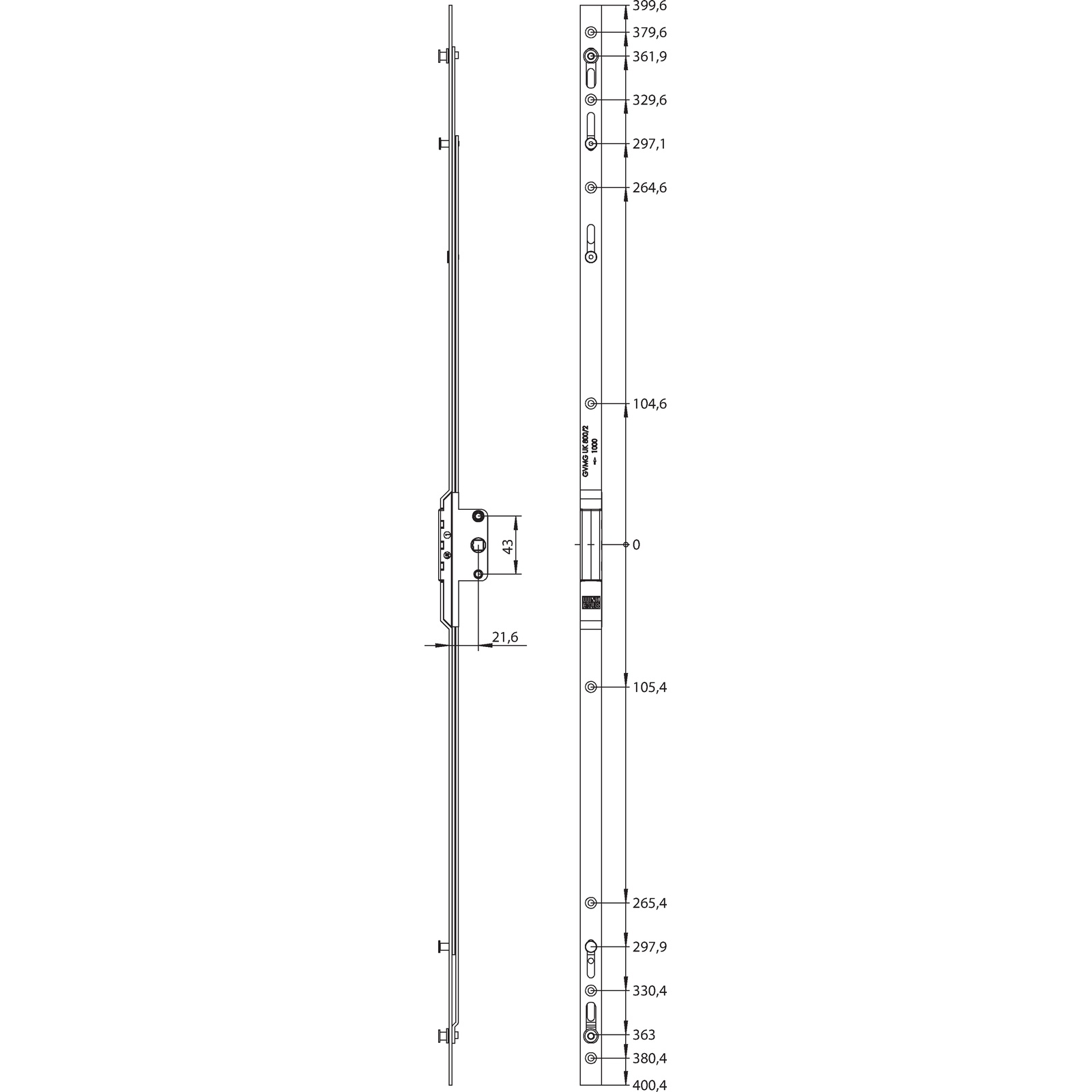 Winkhaus V.Getriebe GVMG UK800/2 D22-7 SL