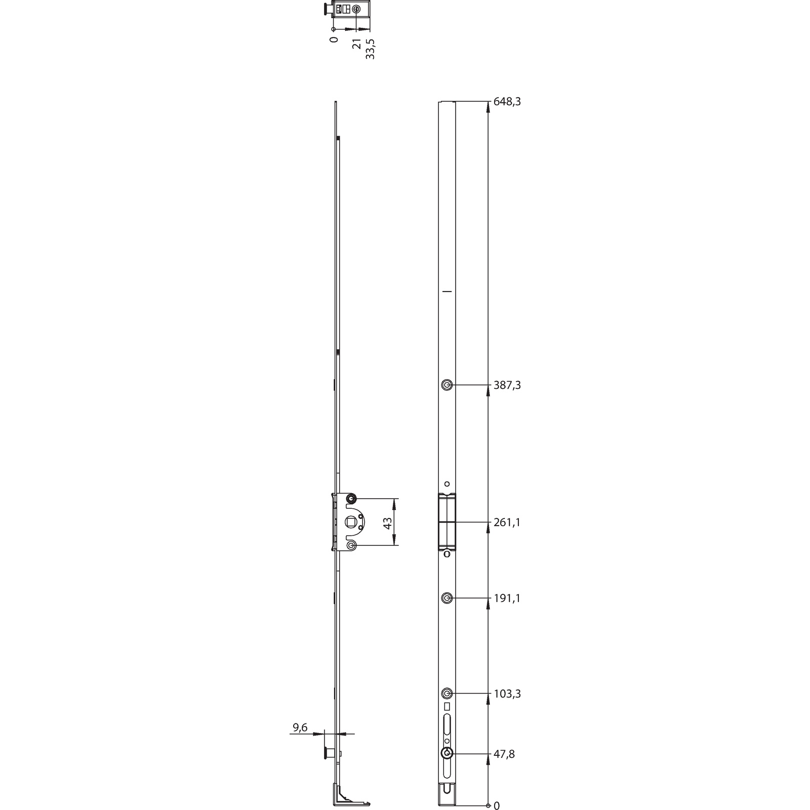 Winkhaus Getriebeschiene GK.U.750.ZN.PKM