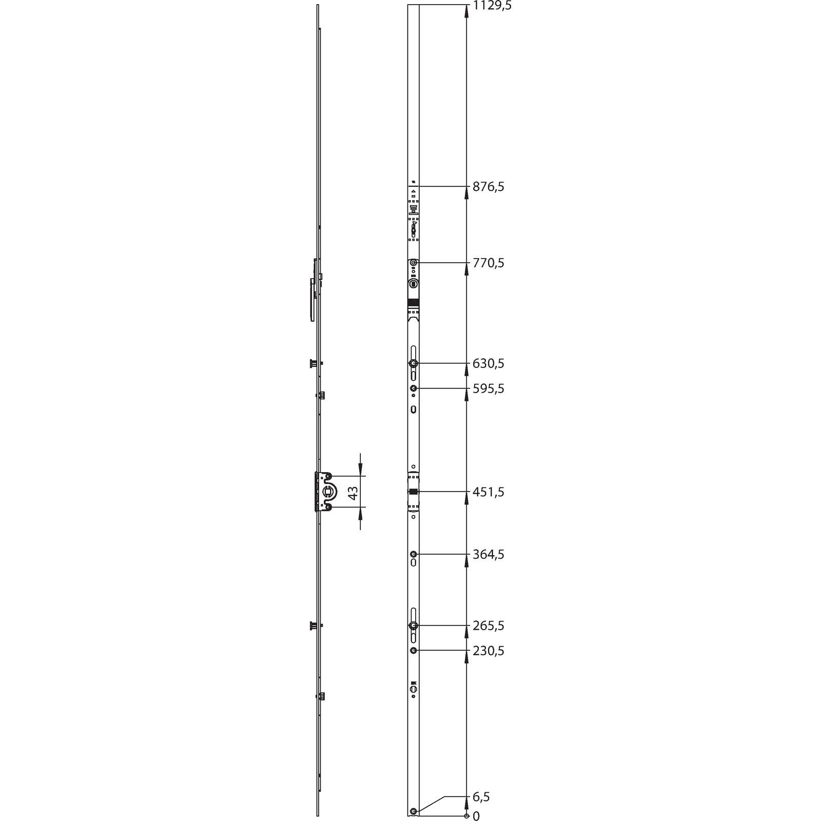 Winkhaus Getriebeschiene GAK.1325-2.DFE