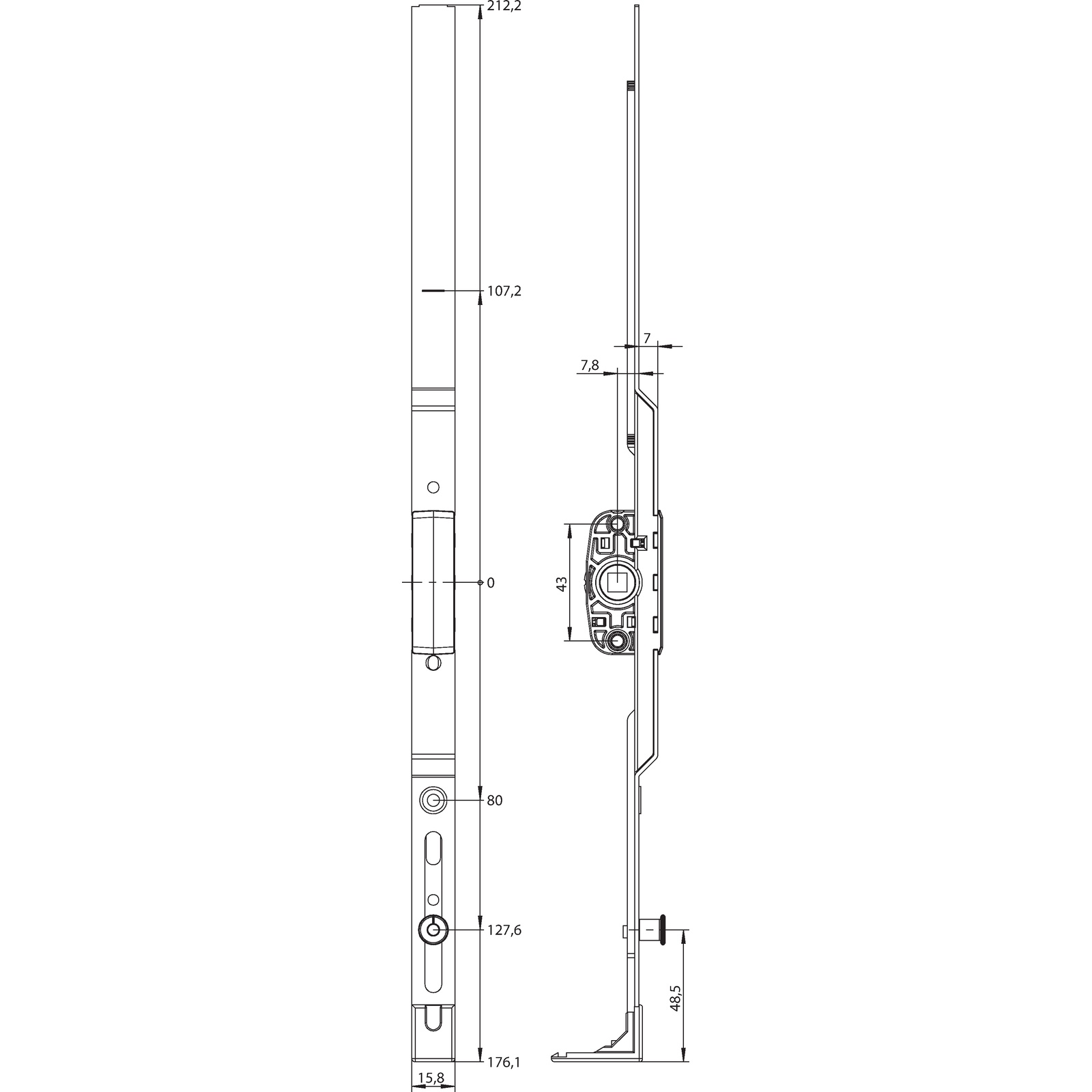 Winkhaus Getriebeschiene GK.U.490.D8,5.PKM