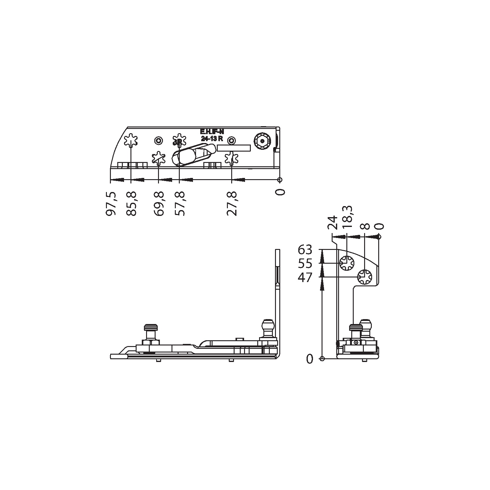 Winkhaus Ecklager EL.H.IF-N.24-13.RS.KT