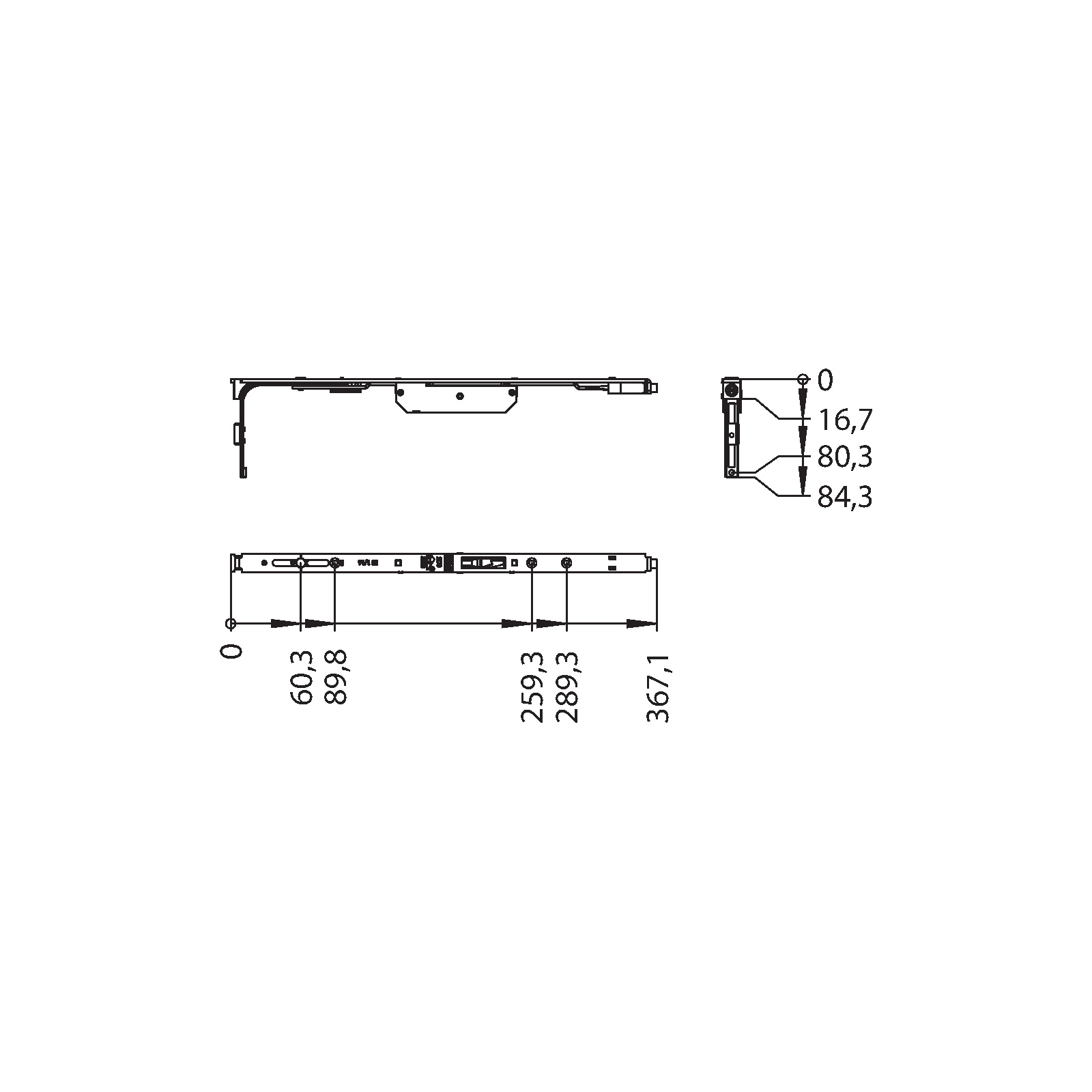 Winkhaus Eckumlenkung ES 1/16 RS SL