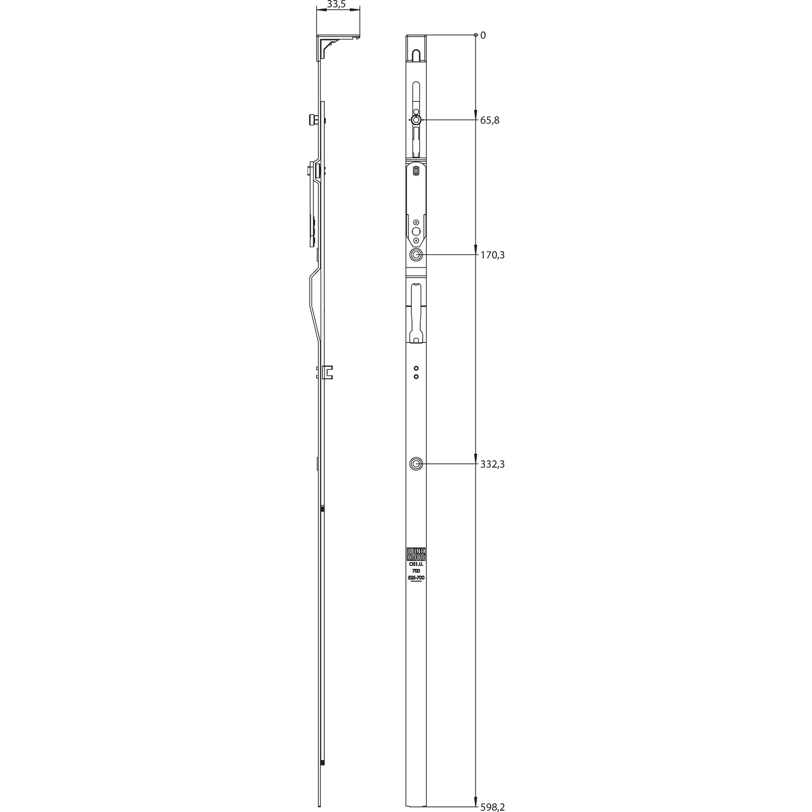 Winkhaus Oberschiene OS1.U.700.KT