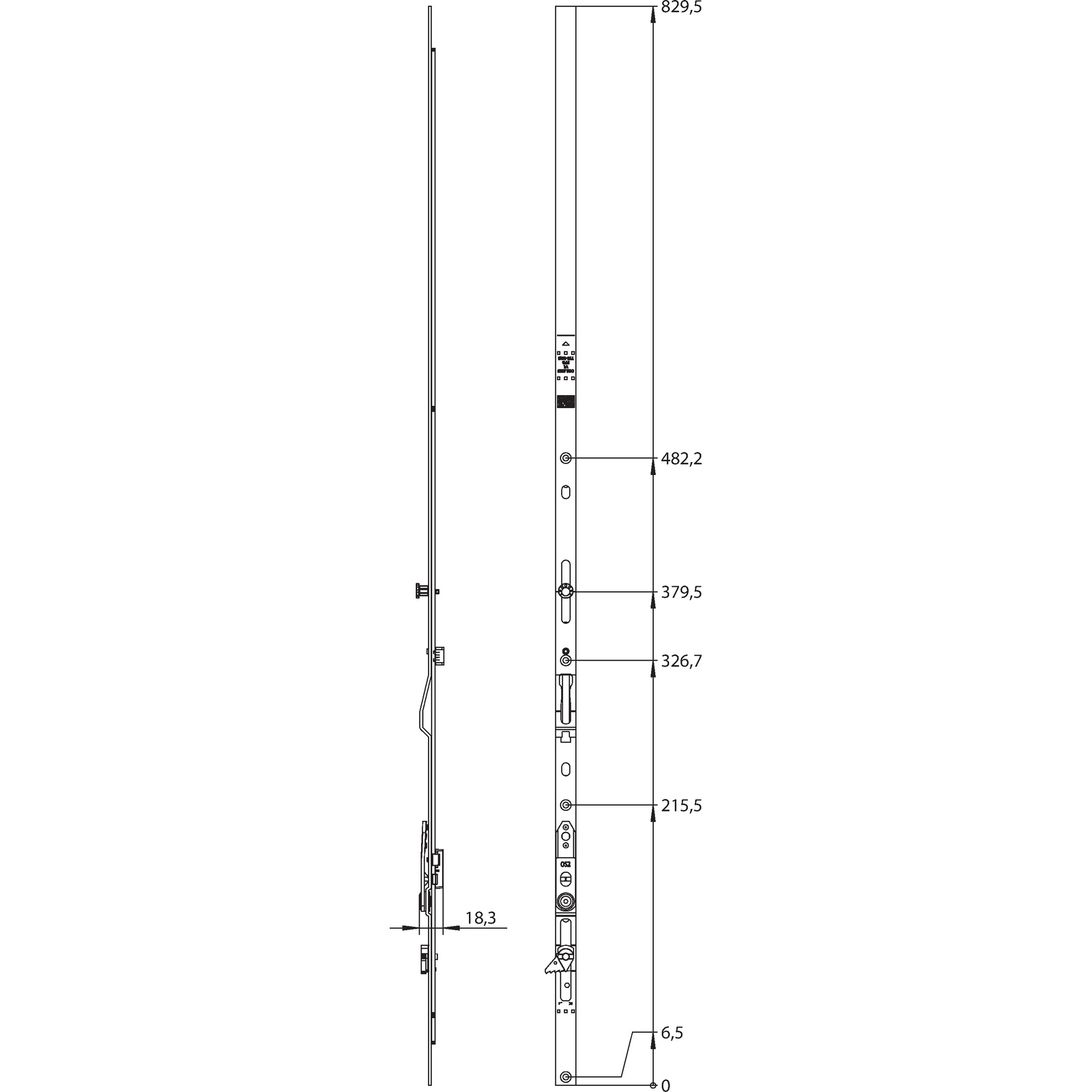 Winkhaus Oberschiene OS2.1025-1.MSL-F.LS