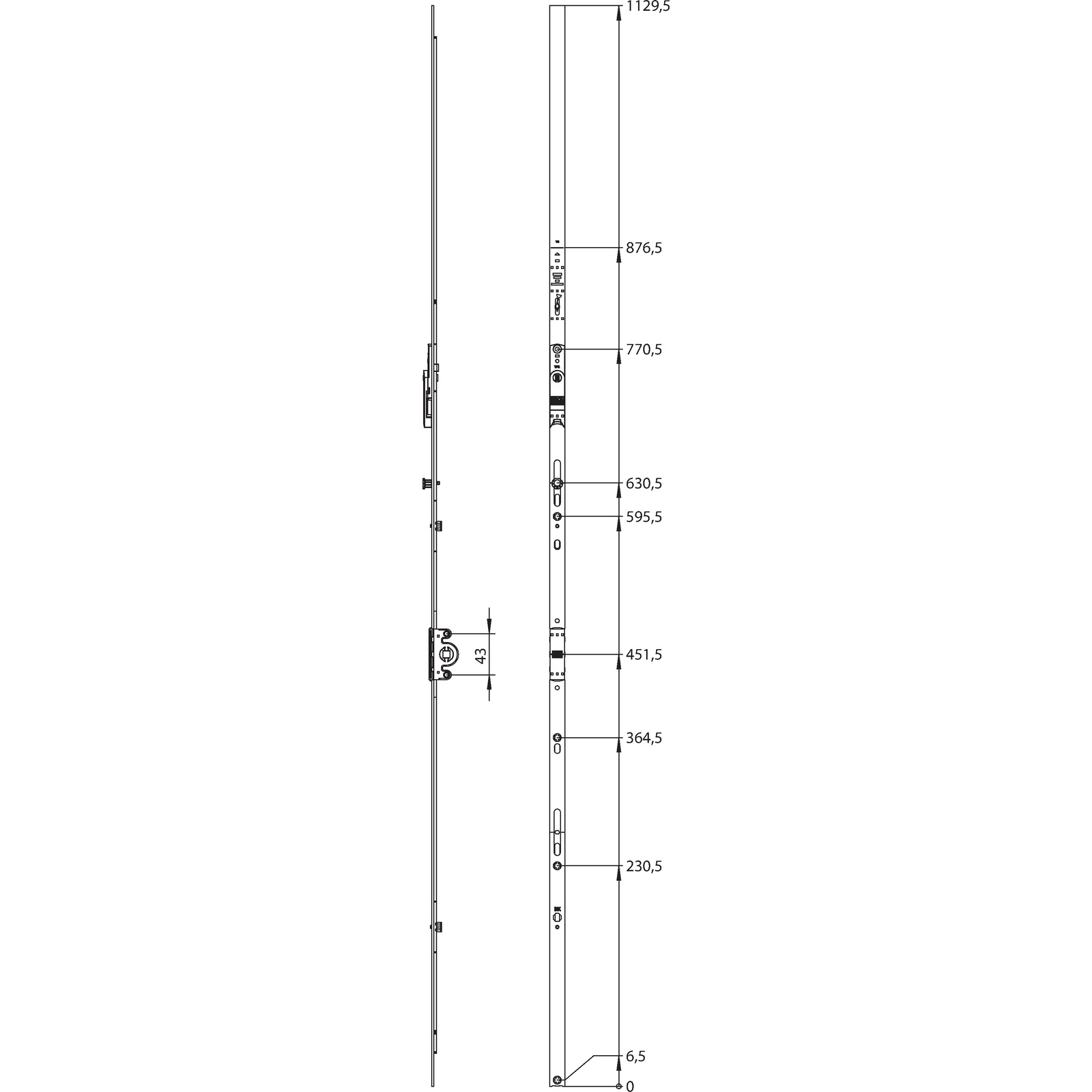Winkhaus Getriebeschiene GAK.1325-1.TFE