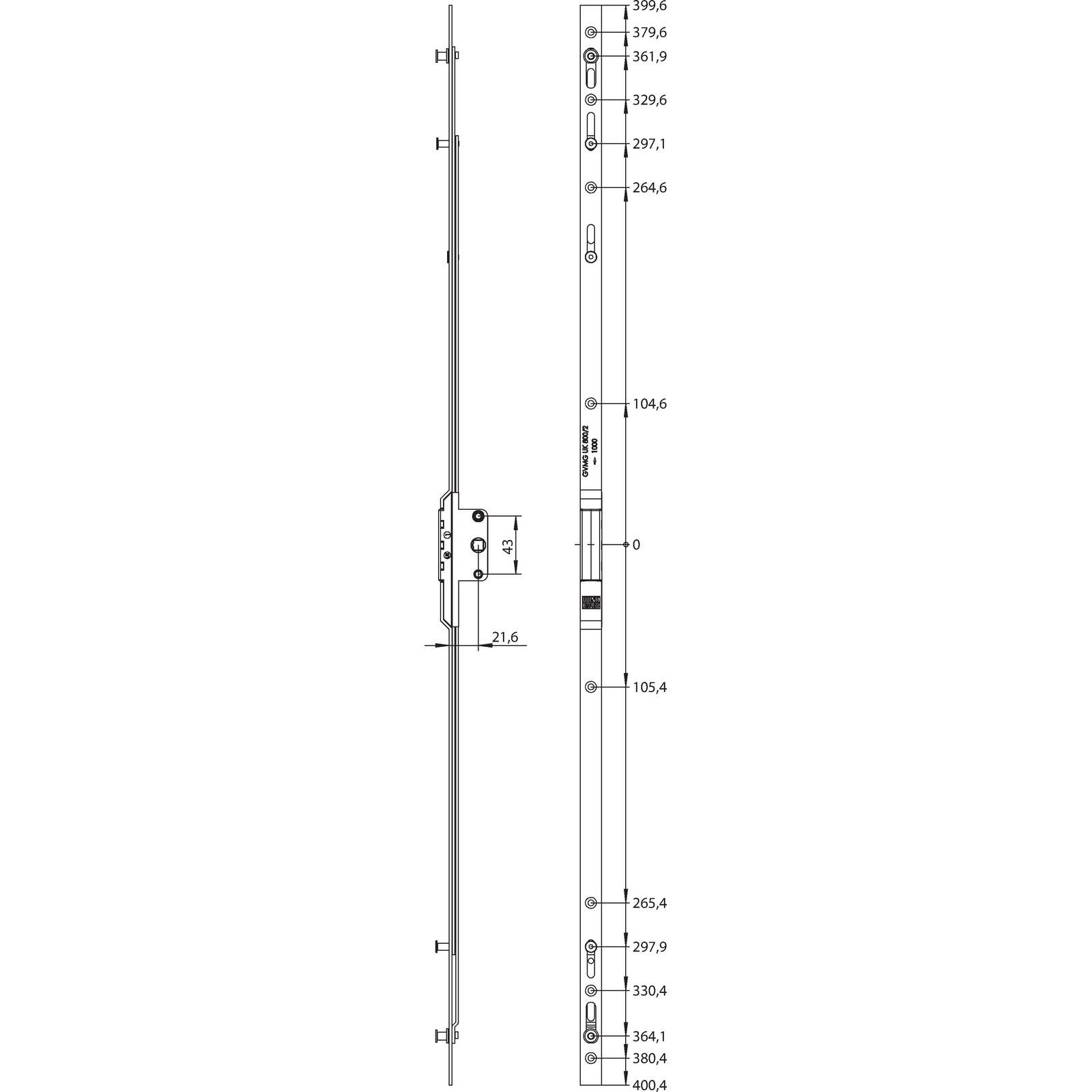 Winkhaus V.Getriebe GVMG UK800/2 D22-9 SL
