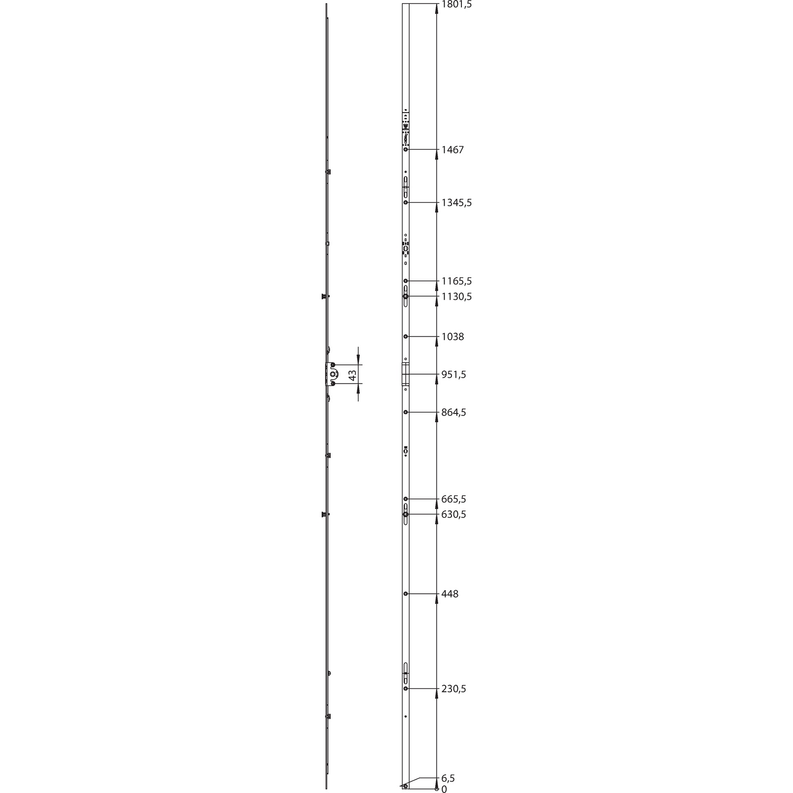 Winkhaus Getriebeschiene GAK.PP.2000-2