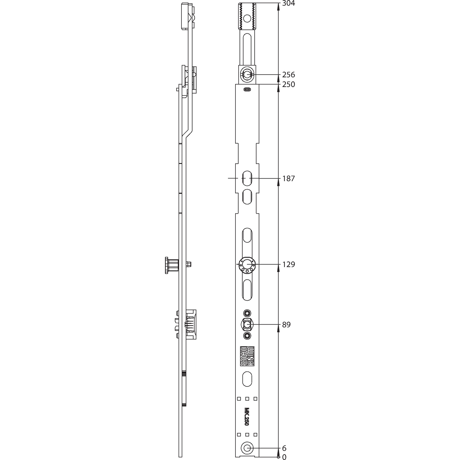 Winkhaus Mittenverriegelung MK.250-1, 1 Zapfen
