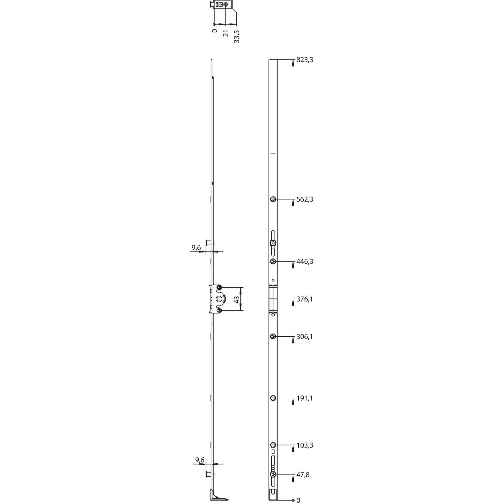 Winkhaus Getriebeschiene GK.U.925-1.ZN.PKM