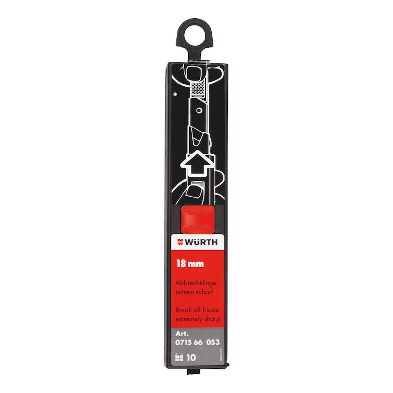 Würth 10x Abbrechklinge 18 mm, extrem scharf