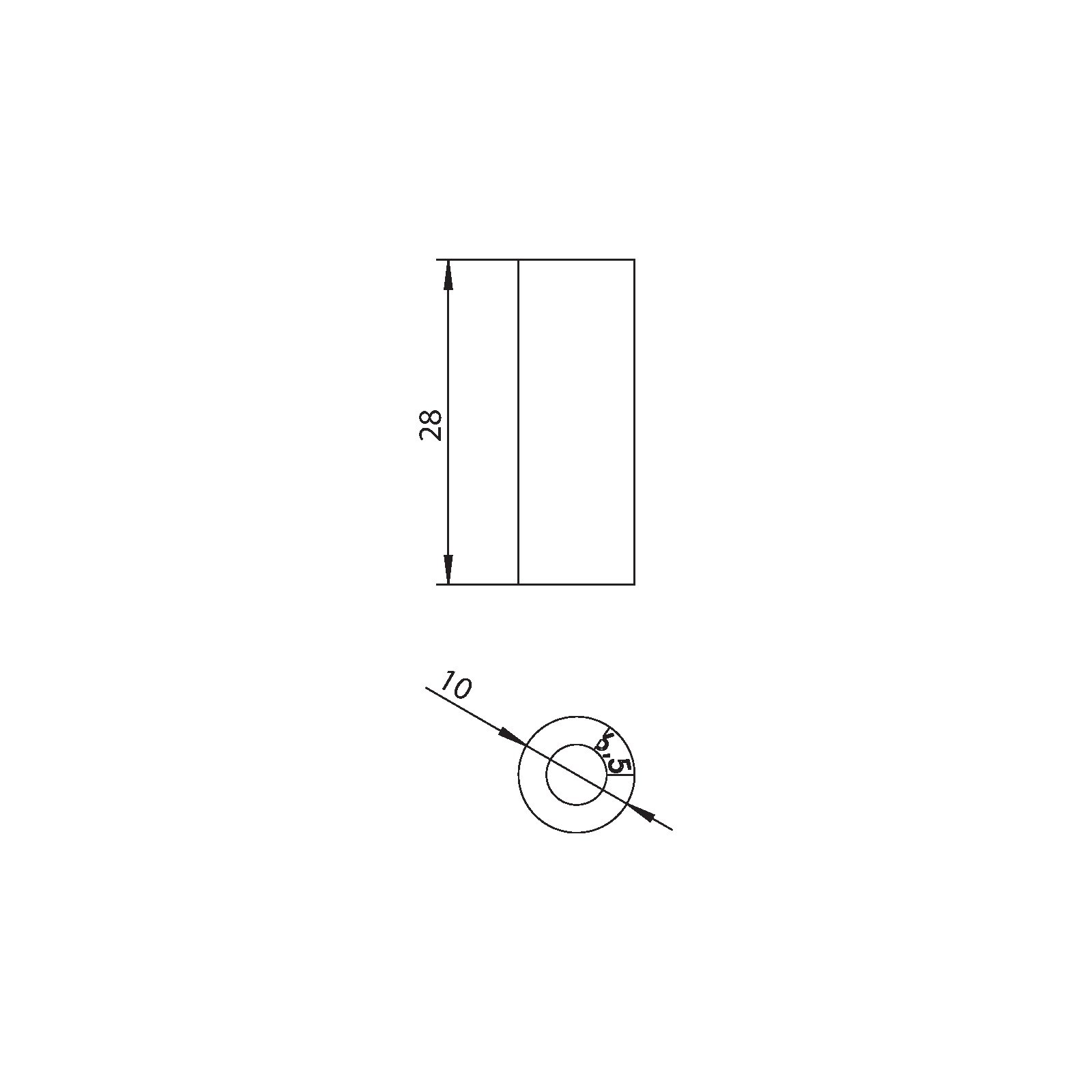 Winkhaus Hülse FENSTERGRIFF HFG 28,0 SG