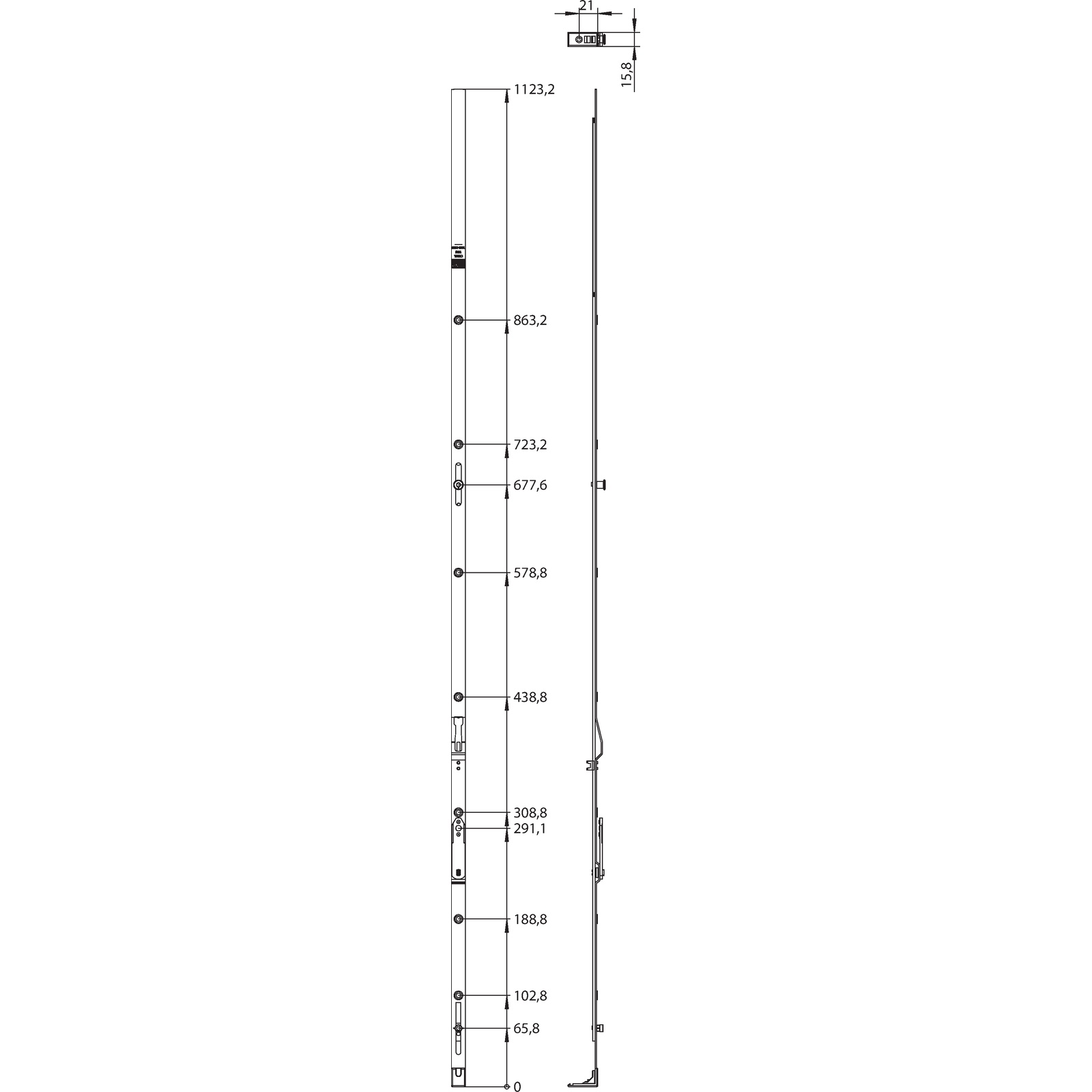 Winkhaus Oberschiene OS2.U.1225-1.PKM