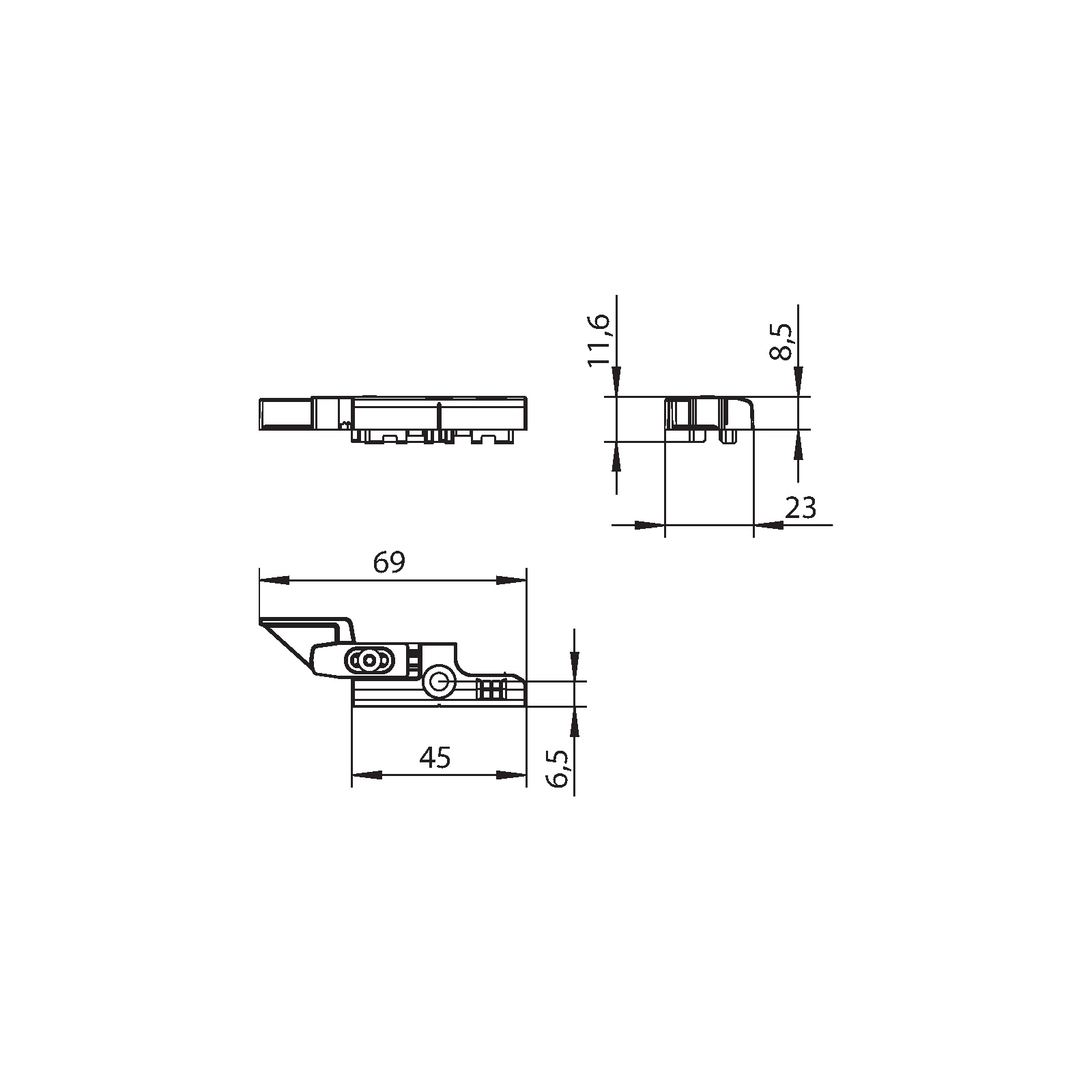 Winkhaus Schließblech SBA.K.652.DFE-TFE.RS.LK.N-GR