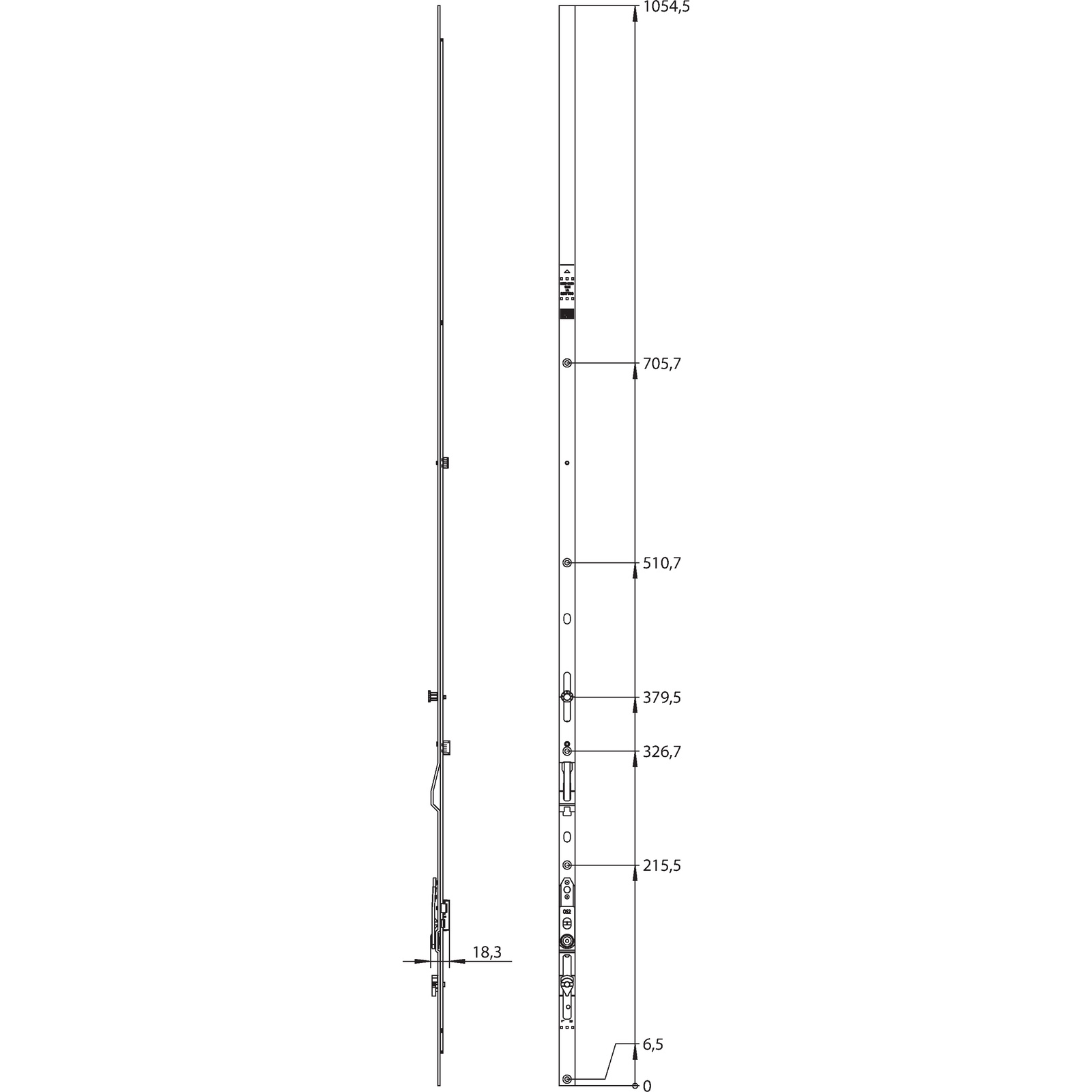 Winkhaus Oberschiene OS2.1250-1 KT