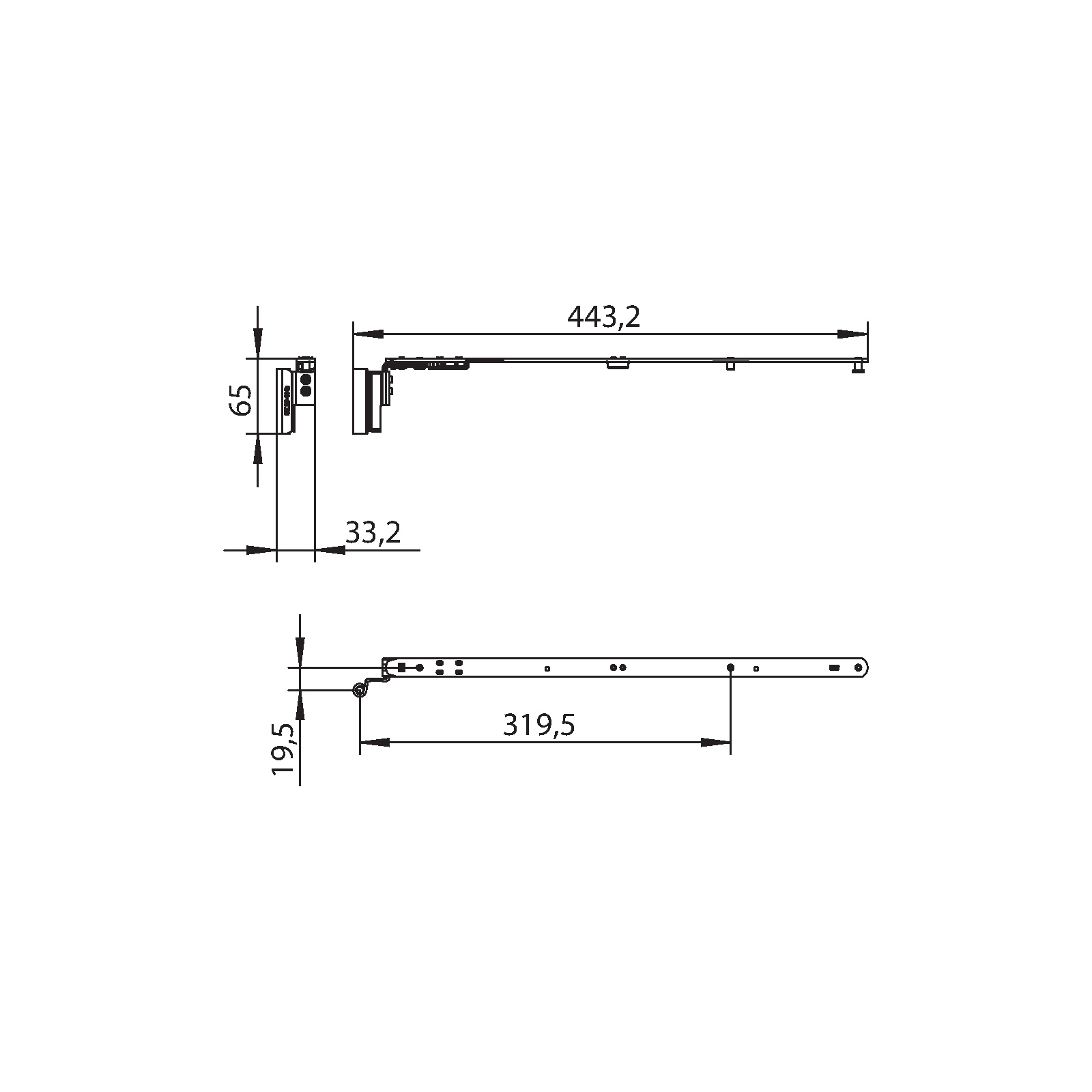 Winkhaus Schere SK2.20-9 links in Weiß