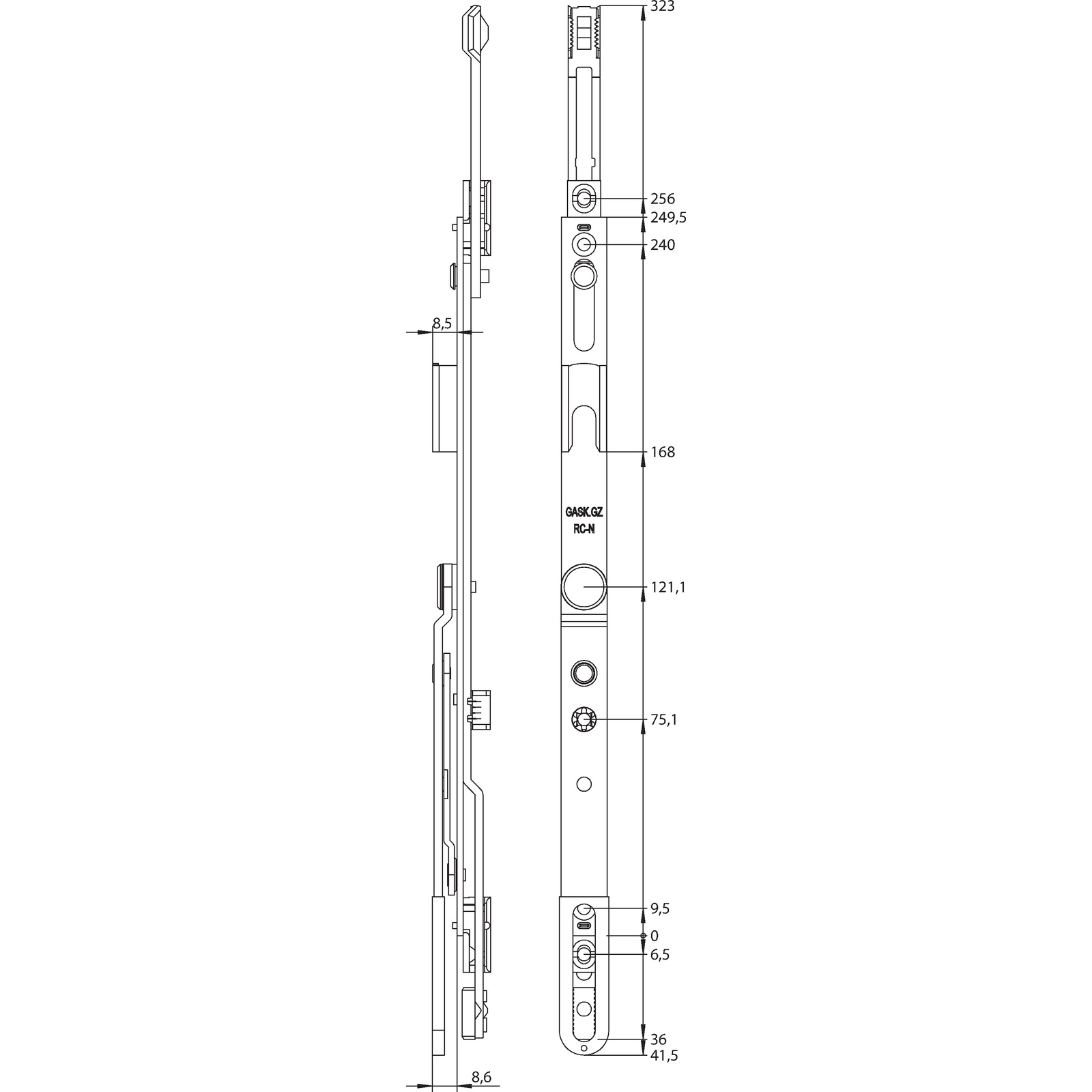 Winkhaus Stulpflügelgetriebe GASK.GZ.250.RC-N
