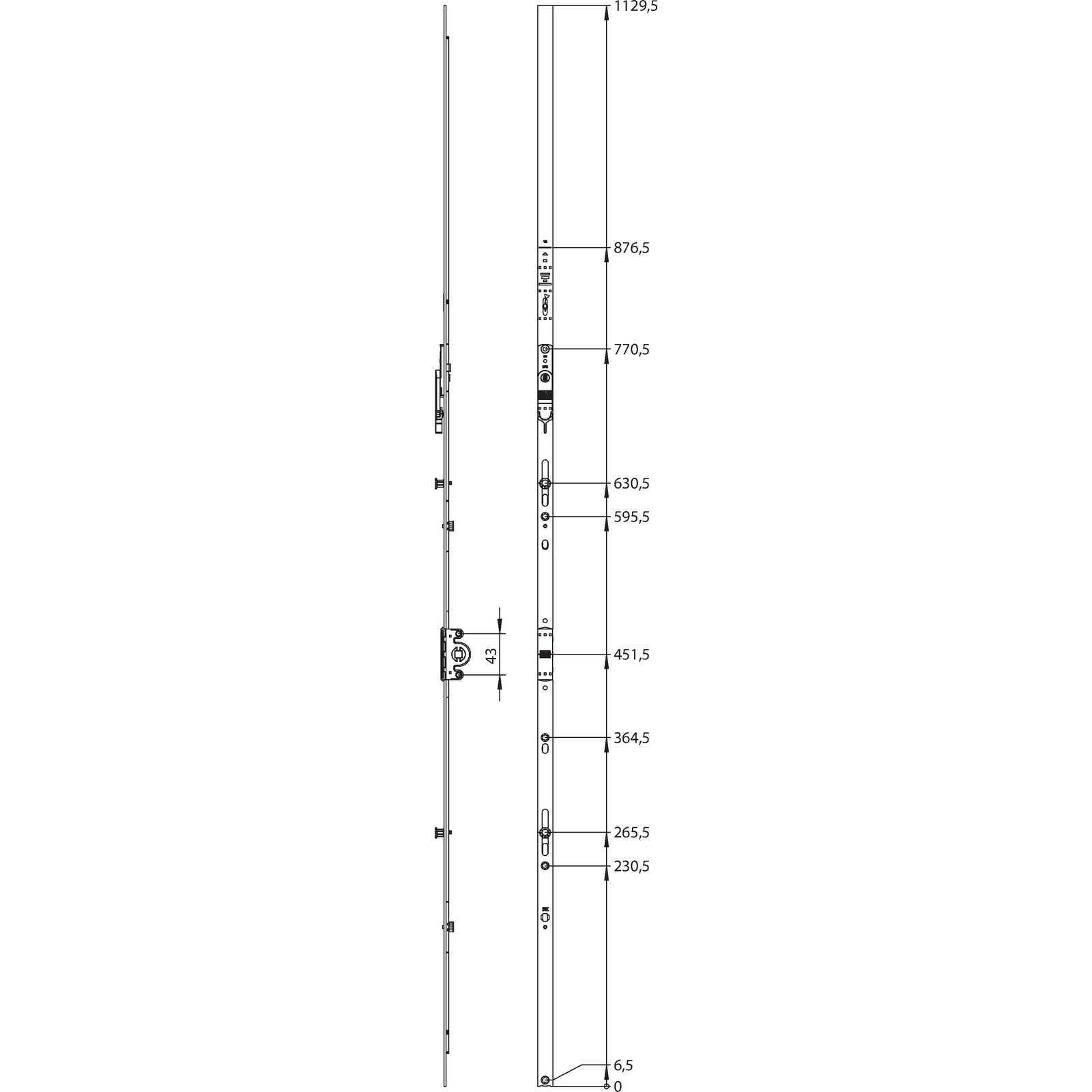 Winkhaus Getriebeschiene GAK.1325-2.DFE-P