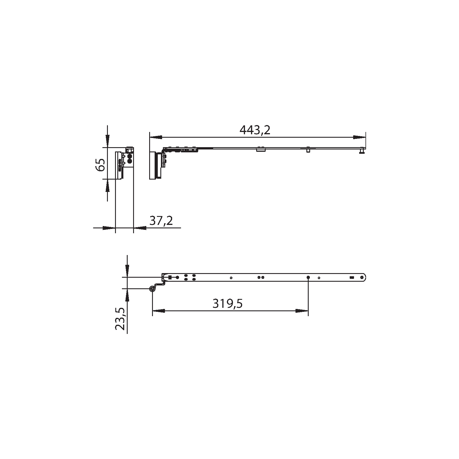Winkhaus Schere SK2.20-13 links in Weiß
