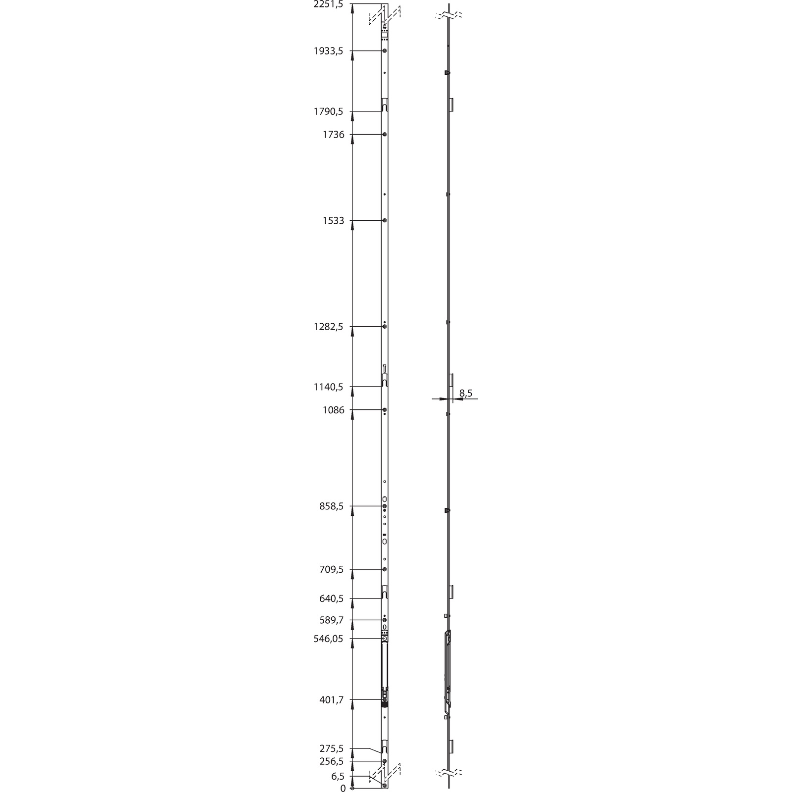 Winkhaus Stulpflügelgetriebe GASK.2450-4