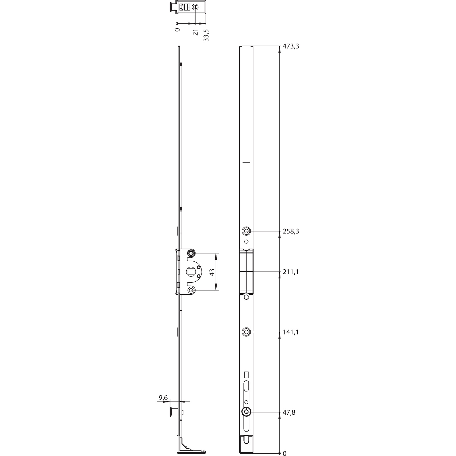 Winkhaus Getriebeschiene GK.U.575.ZN.PKM